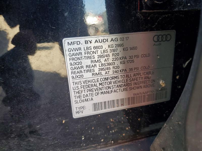 Aukcja sprzedaży 2017 Audi Q7, vin: WA1VAAF7XHD046155, numer aukcji: 50489476