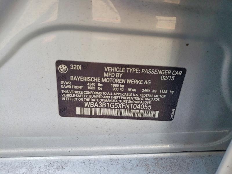 Продаж на аукціоні авто 2015 Bmw 320, vin: WBA3B1G5XFNT04055, номер лоту: 48329886