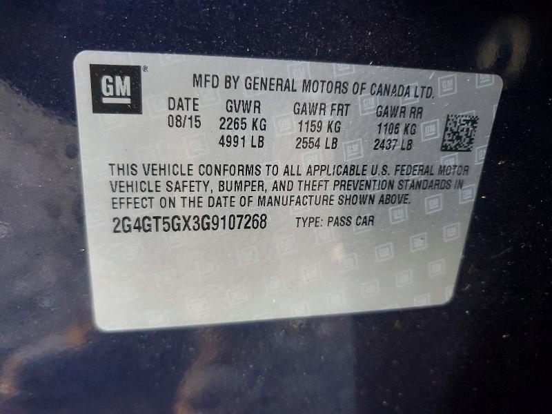 Продажа на аукционе авто 2016 Buick Regal, vin: 2G4GT5GX3G9107268, номер лота: 49110516