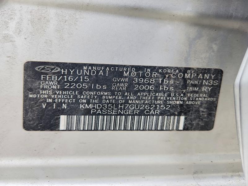 49791076 :رقم المزاد ، KMHD35LH7GU262152 vin ، 2016 Hyundai Elantra Gt مزاد بيع