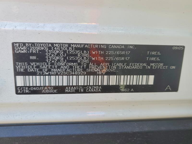 Aukcja sprzedaży 2025 Toyota Rav4, vin: 2T3W1RFV2SC348929, numer aukcji: 49702636