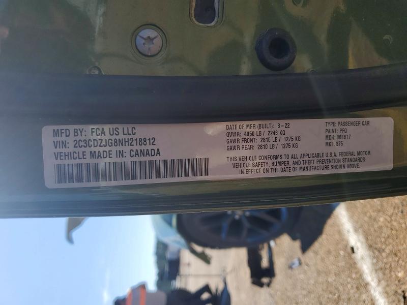 Продажа на аукционе авто 2022 Dodge Challenger, vin: 2C3CDZJG8NH218812, номер лота: 49225226