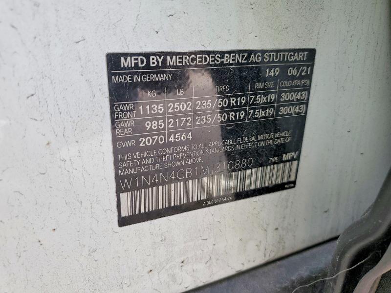 Продажа на аукционе авто 2021 Mercedes-benz Gla, vin: W1N4N4GB1MJ310880, номер лота: 51185646