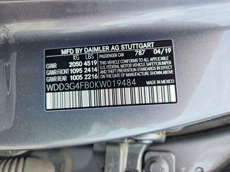 Продажа на аукционе авто 2019 Mercedes-benz A, vin: WDD3G4FB0KW019484, номер лота: 51323536