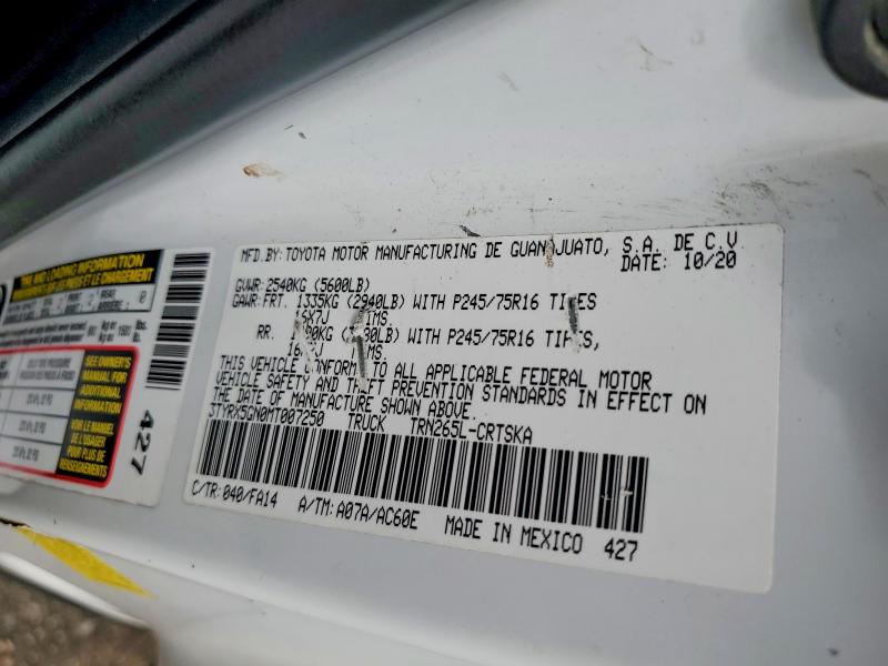 51559406 :رقم المزاد ، 3TYRX5GN0MT007250 vin ، 2021 Toyota Tacoma مزاد بيع
