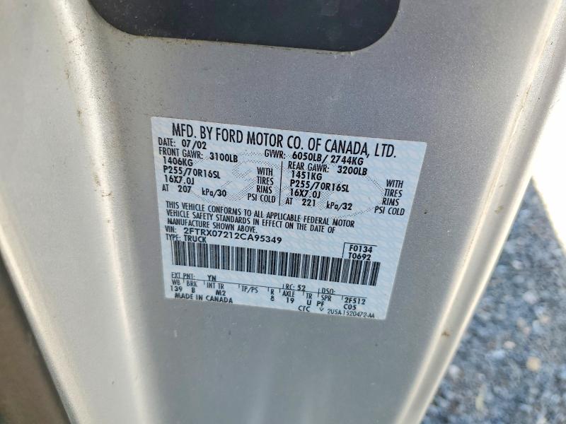 Aukcja sprzedaży 2002 Ford F150, vin: 2FTRX07212CA95349, numer aukcji: 49378276