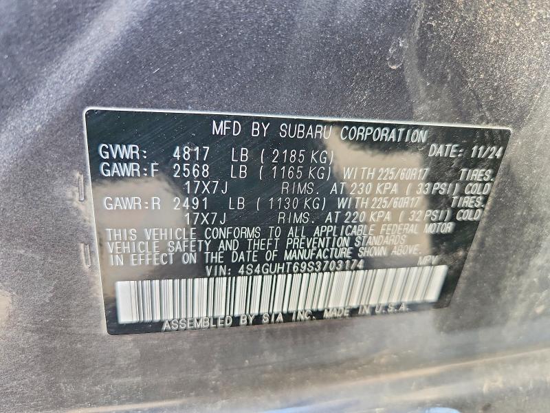 Aukcja sprzedaży 2025 Subaru Crosstrek, vin: 4S4GUHT69S3703174, numer aukcji: 48629696