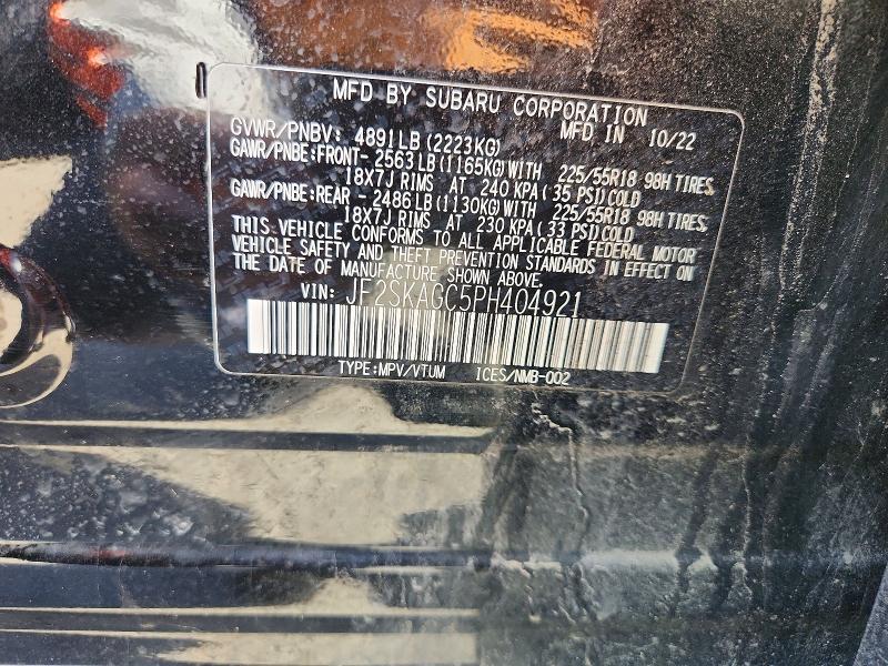Aukcja sprzedaży 2023 Subaru Forester, vin: JF2SKAGC5PH404921, numer aukcji: 49516976