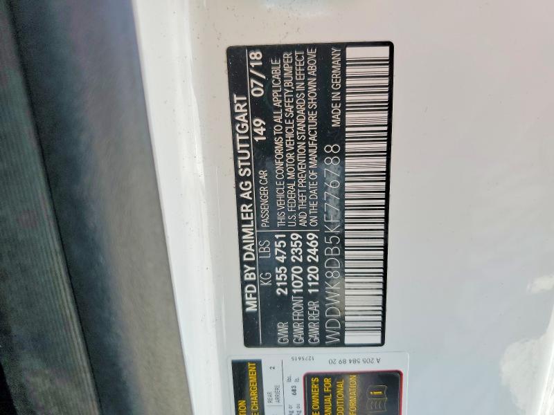 Продаж на аукціоні авто 2019 Mercedes-benz C, vin: WDDWK8DB5KF776788, номер лоту: 49270076
