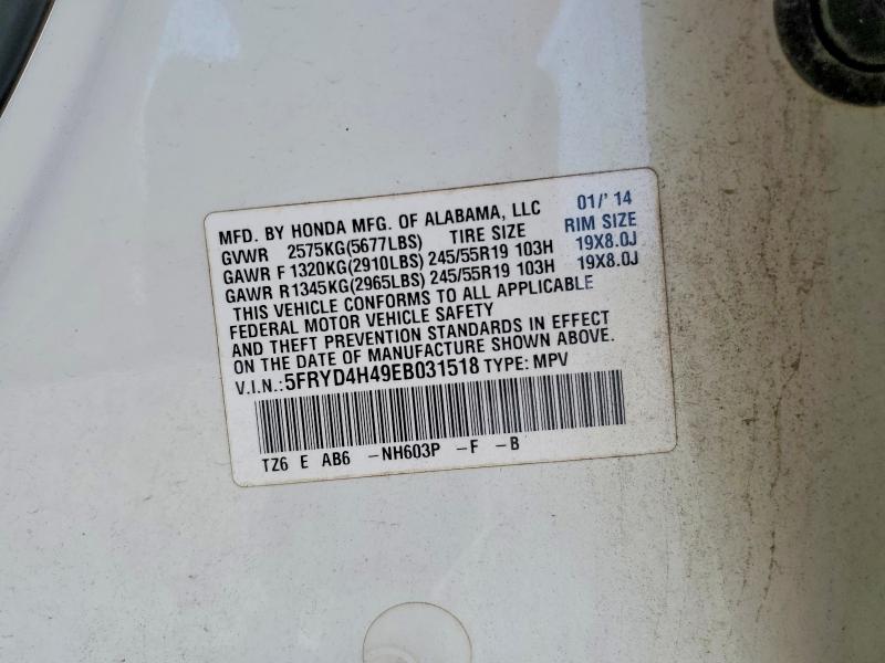 49840036 :رقم المزاد ، 5FRYD4H49EB031518 vin ، 2014 Acura Mdx مزاد بيع