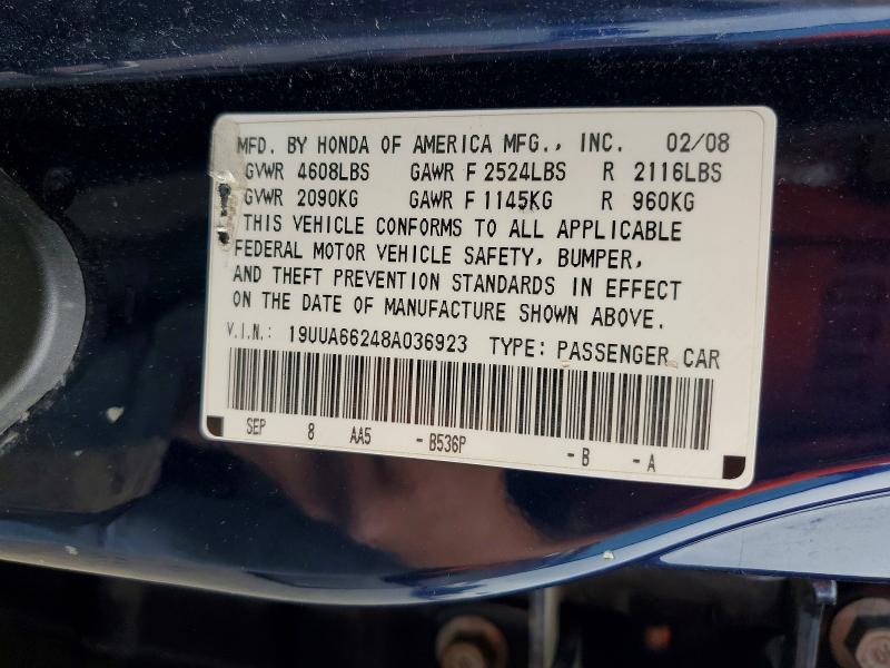 Aukcja sprzedaży 2008 Acura Tl, vin: 19UUA66248A036923, numer aukcji: 51284006