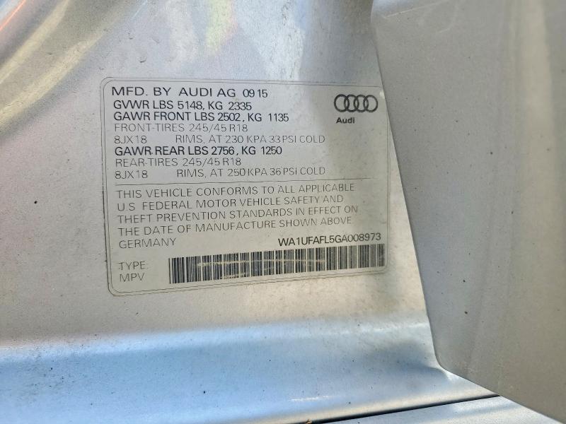 Aukcja sprzedaży 2016 Audi A4 Allroad, vin: WA1UFAFL5GA008973, numer aukcji: 50922856