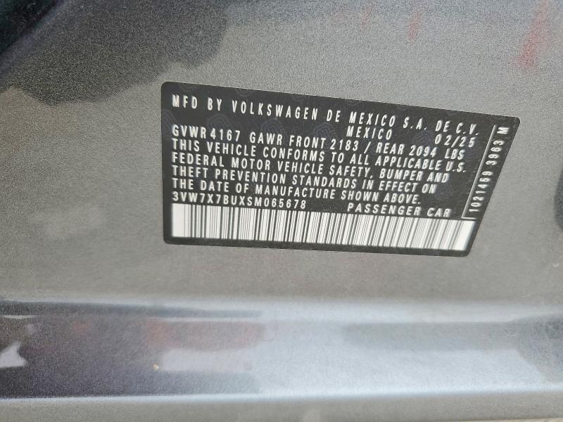 Aukcja sprzedaży 2025 Volkswagen Jetta, vin: 3VW7X7BUXSM065678, numer aukcji: 51965866