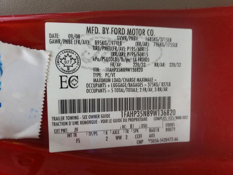 Продаж на аукціоні авто 2009 Ford Focus, vin: 1FAHP35N89W136820, номер лоту: 50169066