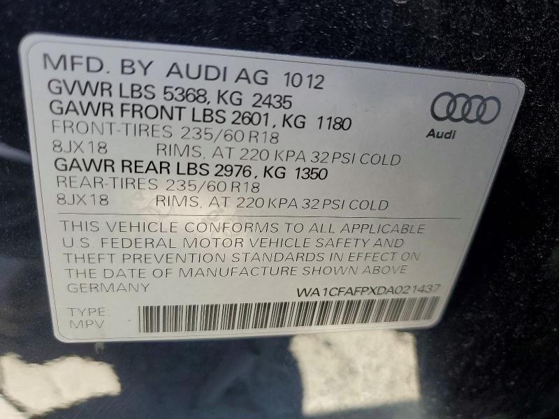Aukcja sprzedaży 2013 Audi Q5, vin: WA1CFAFPXDA021437, numer aukcji: 49454656