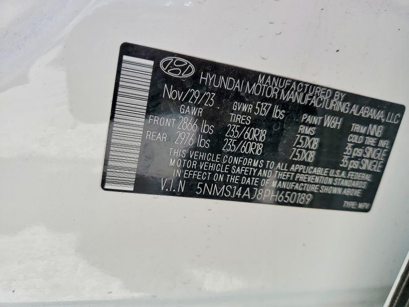 Продажа на аукционе авто 2023 Hyundai Santa Fe, vin: 5NMS14AJ8PH650189, номер лота: 50013246