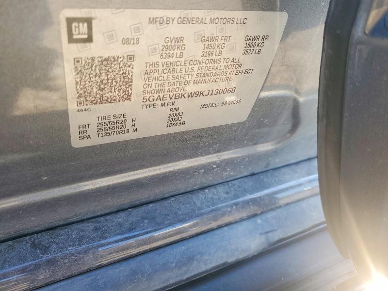 50909376 :رقم المزاد ، 5GAEVBKW9KJ130068 vin ، 2019 Buick Enclave مزاد بيع