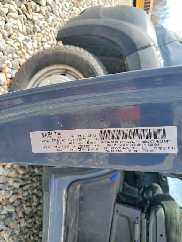 2020 Ram Promaster 3500 მანქანა იყიდება აუქციონზე, vin: 3C6URVJG1LE140433, აუქციონის ნომერი: 49409906