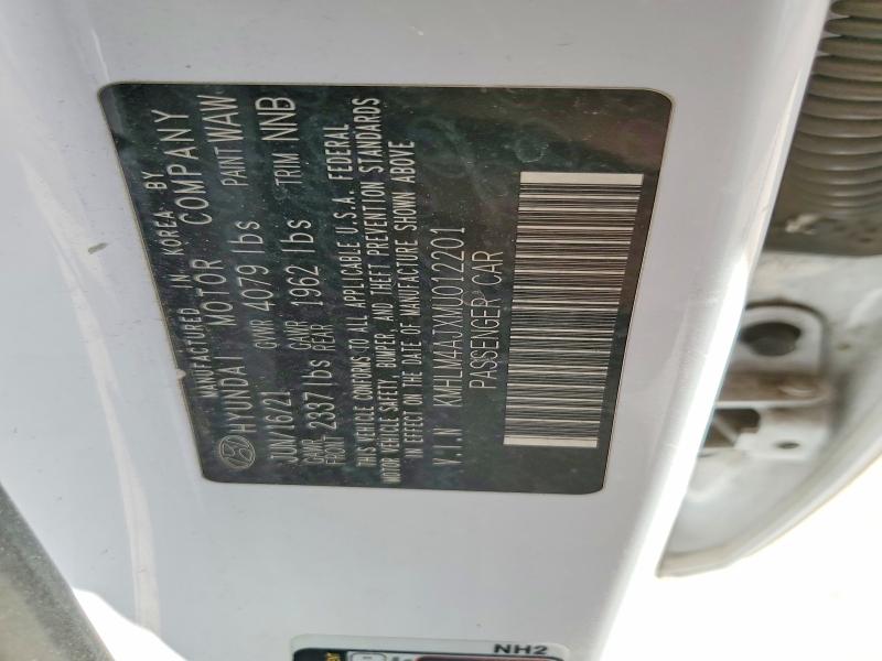 48516736 :رقم المزاد ، KMHLM4AJXMU012201 vin ، 2021 Hyundai Elantra Hybrid مزاد بيع