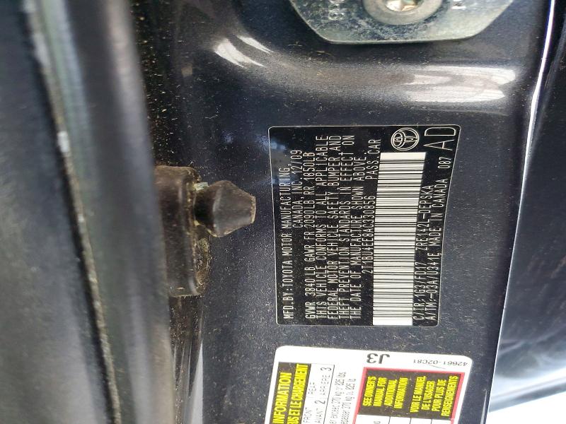 50521616 :رقم المزاد ، 2T1BU4EE8AC330856 vin ، 2010 Toyota Corolla مزاد بيع