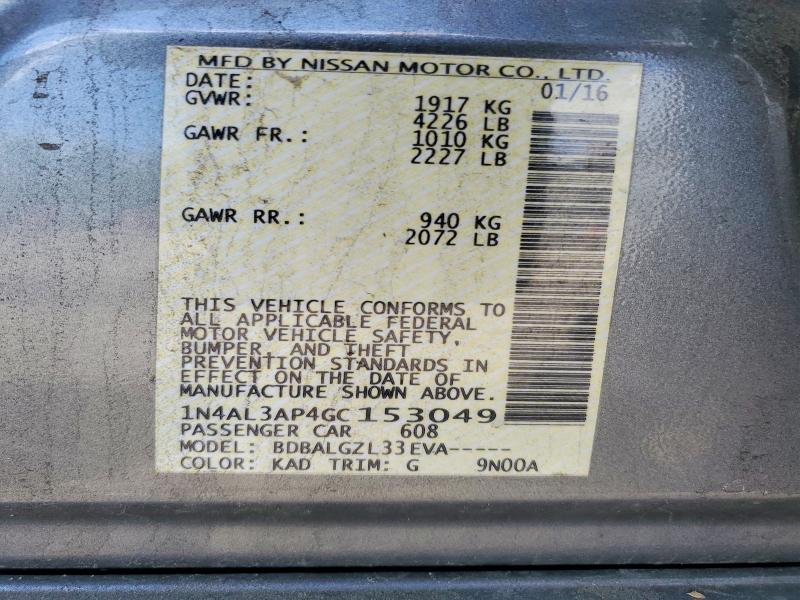 Продаж на аукціоні авто 2016 Nissan Altima, vin: 1N4AL3AP4GC153049, номер лоту: 51963906