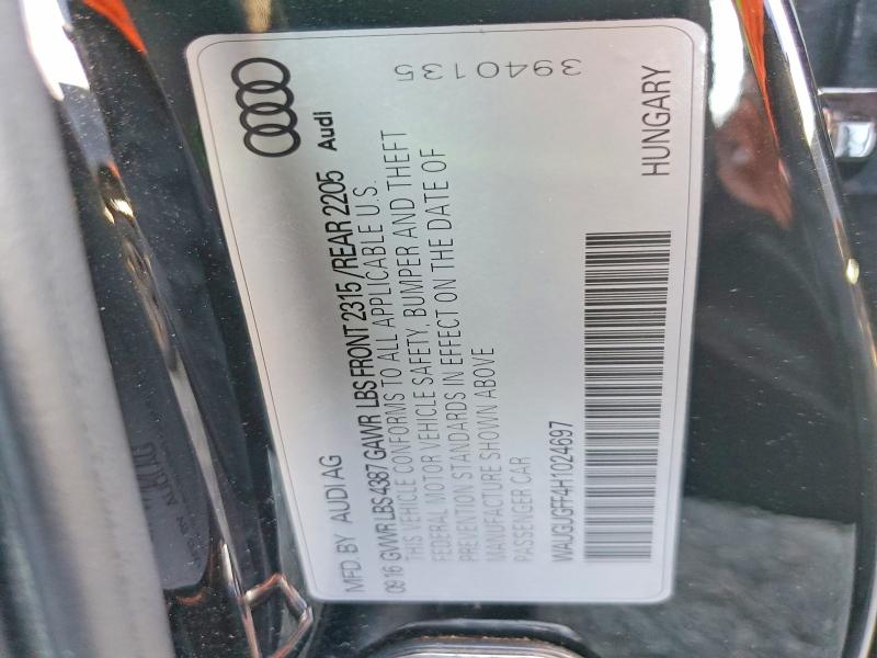 Aukcja sprzedaży 2017 Audi A3, vin: WAUGUGFF4H1024697, numer aukcji: 48930626