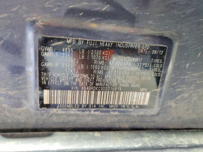 Aukcja sprzedaży 2013 Subaru Outback, vin: 4S4BRDKC9D2216819, numer aukcji: 52010126