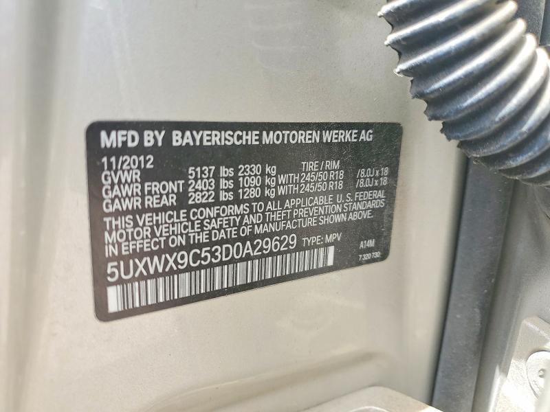 Продаж на аукціоні авто 2013 Bmw X3, vin: 5UXWX9C53D0A29629, номер лоту: 48323476