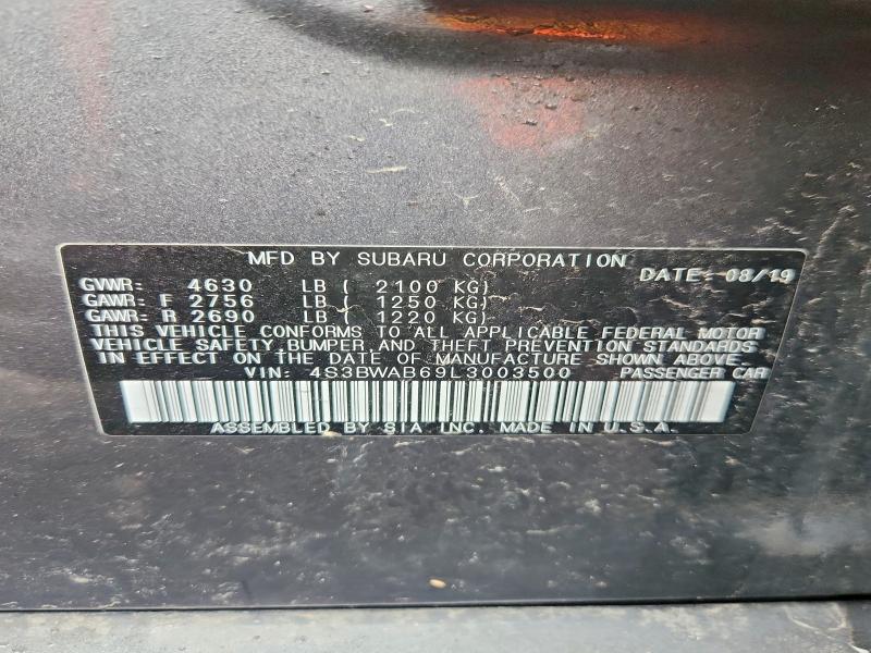 Продаж на аукціоні авто 2020 Subaru Legacy, vin: 4S3BWAB69L3003500, номер лоту: 50851396