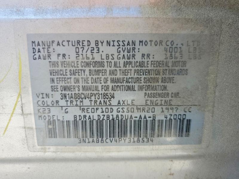 50851046 :رقم المزاد ، 3N1AB8CV4PY318534 vin ، 2023 Nissan Sentra مزاد بيع