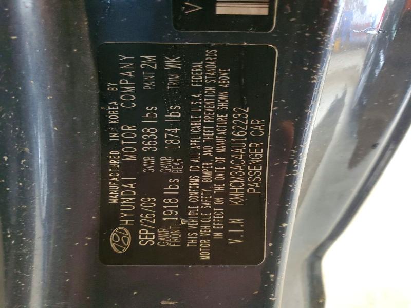 2010 Hyundai Accent მანქანა იყიდება აუქციონზე, vin: KMHCM3AC4AU162232, აუქციონის ნომერი: 50679116