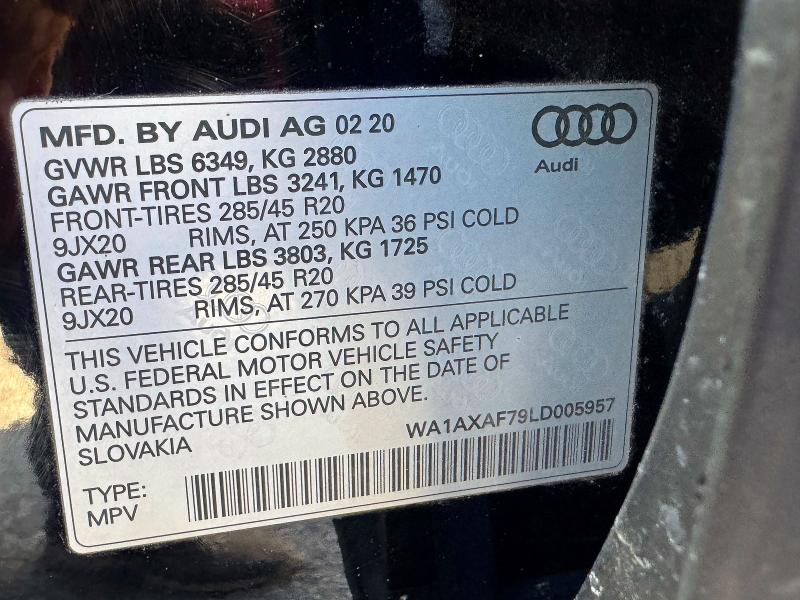Продажа на аукционе авто 2020 Audi Q7, vin: WA1AXAF79LD005957, номер лота: 49030206
