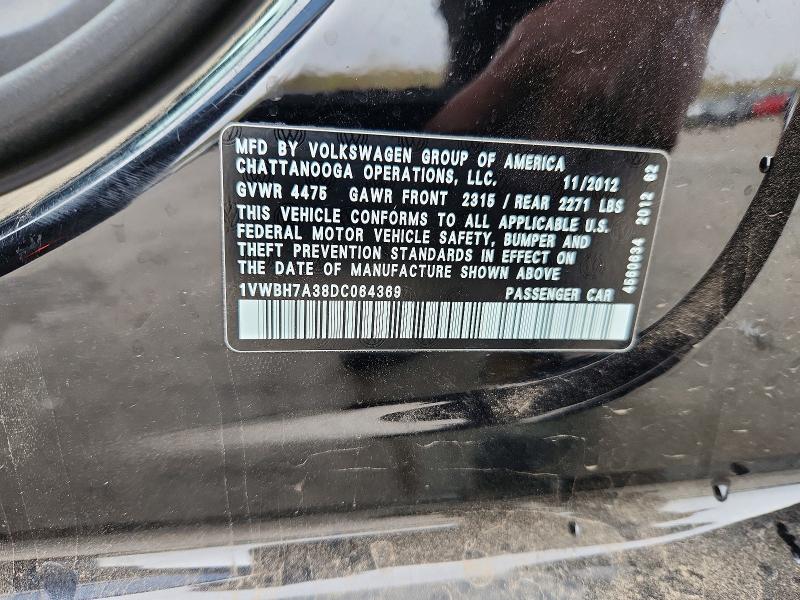 Aukcja sprzedaży 2013 Volkswagen Passat, vin: 1VWBH7A38DC064369, numer aukcji: 49666426