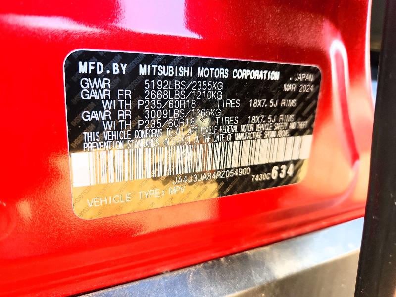 Продаж на аукціоні авто 2024 Mitsubishi Outlander, vin: JA4J3UA84RZ054900, номер лоту: 49480196