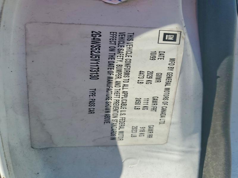 49334926 :رقم المزاد ، 2G4WS52J5Y1173130 vin ، 2000 Buick Century مزاد بيع