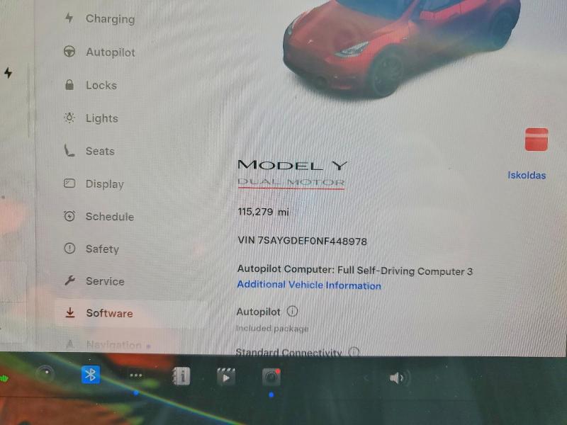 2022 Tesla Model Y მანქანა იყიდება აუქციონზე, vin: 7SAYGDEF0NF448978, აუქციონის ნომერი: 50959616