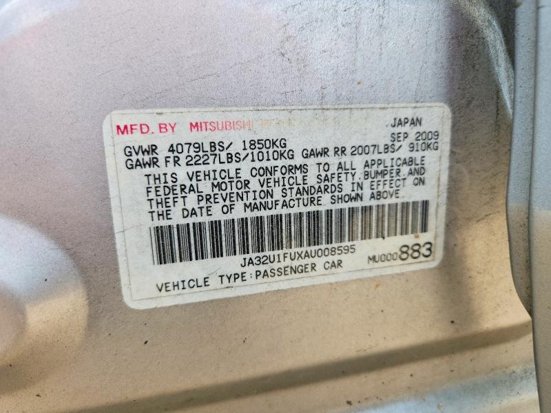 48637466 :رقم المزاد ، JA32U1FUXAU008595 vin ، 2010 Mitsubishi Lancer مزاد بيع