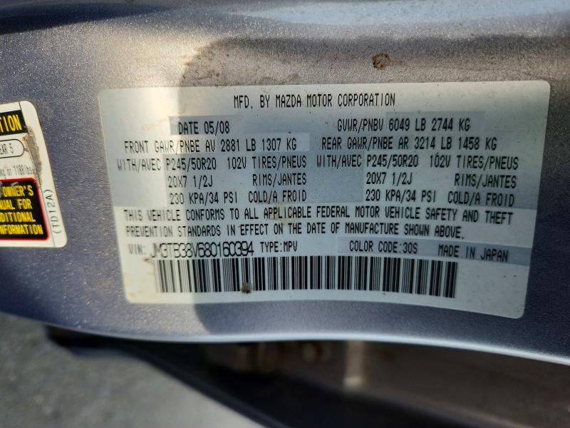 49519716 :رقم المزاد ، JM3TB38V680160394 vin ، 2008 Mazda Cx-9 مزاد بيع