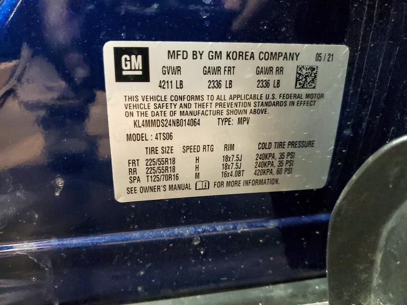 49101406 :رقم المزاد ، KL4MMDS24NB014064 vin ، 2022 Buick Encore Gx مزاد بيع