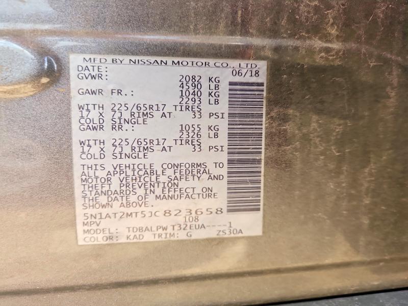 Продаж на аукціоні авто 2018 Nissan Rogue, vin: 5N1AT2MT5JC823658, номер лоту: 50963666