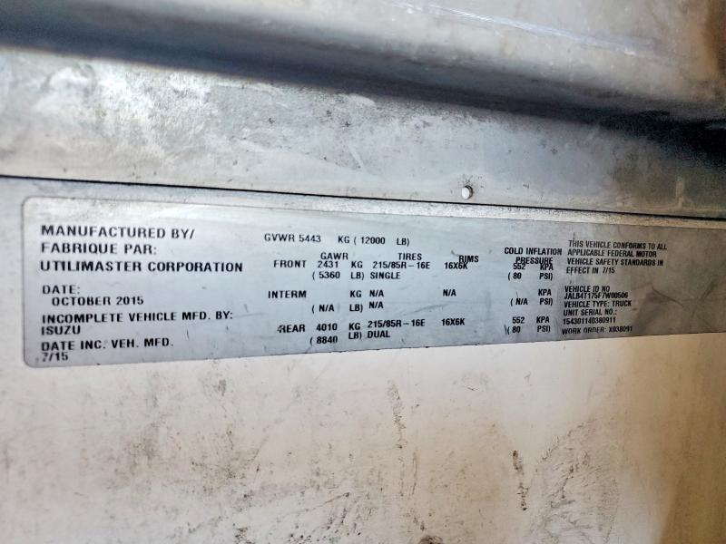 2015 Isuzu Npr მანქანა იყიდება აუქციონზე, vin: JALB4T175F7W00506, აუქციონის ნომერი: 42015936
