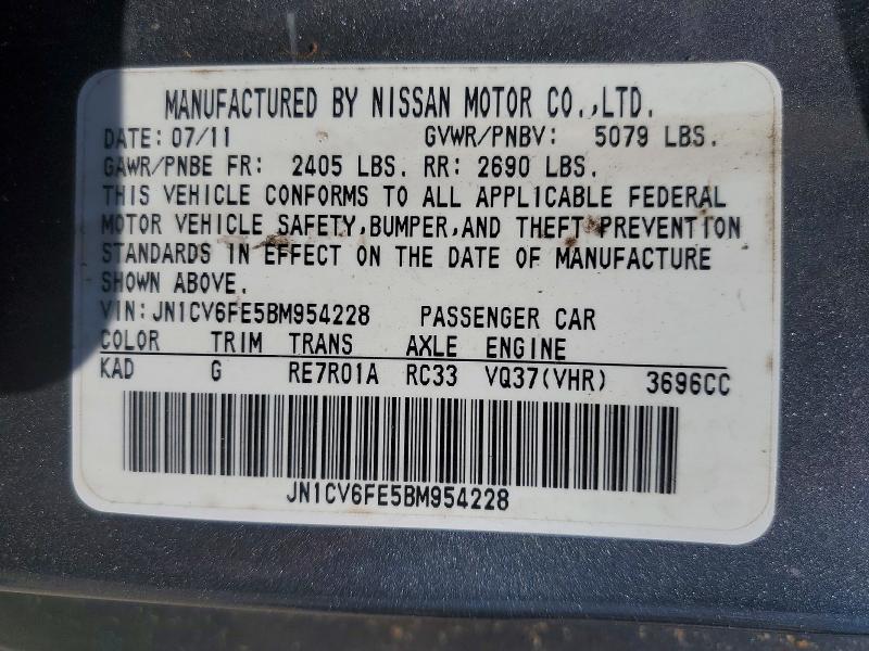 Aukcja sprzedaży 2011 Infiniti G37 Convertible, vin: JN1CV6FE5BM954228, numer aukcji: 51152756