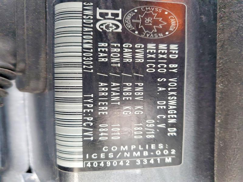 Aukcja sprzedaży 2019 Volkswagen Beetle, vin: 3VWSD7AT0KM703027, numer aukcji: 48167266