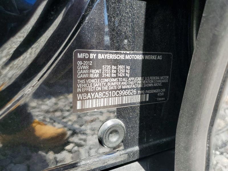 Auction sale of the 2013 Bmw 750, vin: WBAYA8C51DC996626, lot number: 51666846