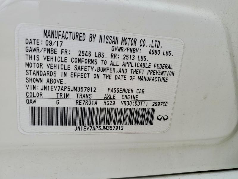 2018 Infiniti Q50 მანქანა იყიდება აუქციონზე, vin: JN1EV7AP5JM357912, აუქციონის ნომერი: 49793216