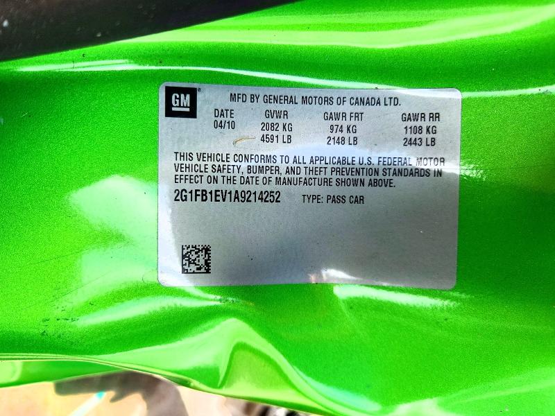 Продаж на аукціоні авто 2010 Chevrolet Camaro, vin: 2G1FB1EV1A9214252, номер лоту: 50911886