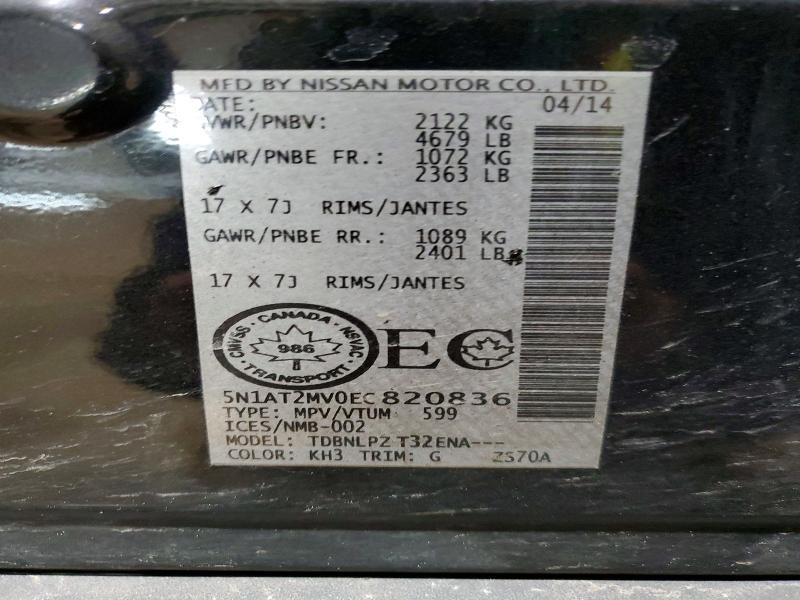 Aukcja sprzedaży 2014 Nissan Rogue, vin: 5N1AT2MV0EC820836, numer aukcji: 51495636