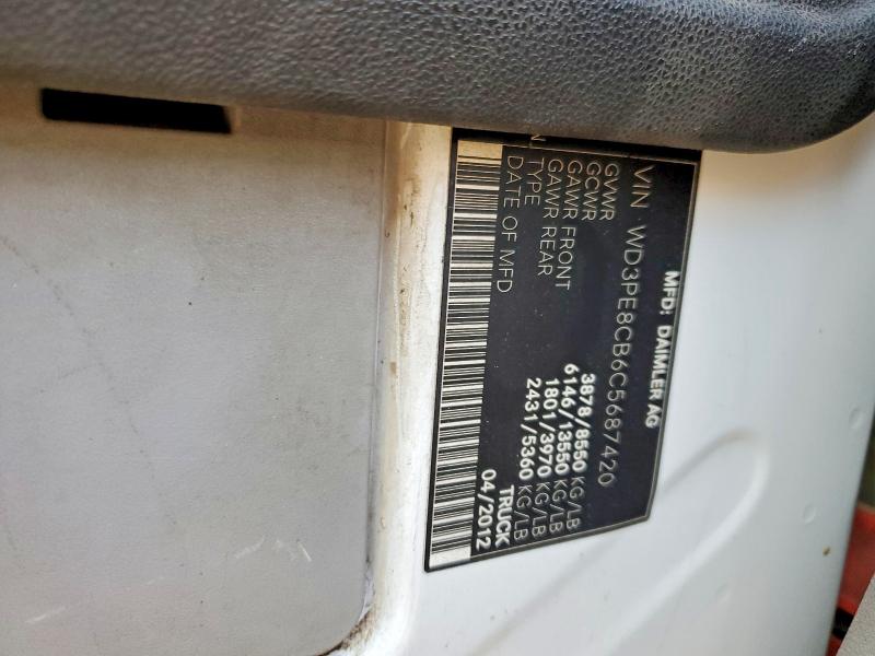 2012 Mercedes-benz Sprinter მანქანა იყიდება აუქციონზე, vin: WD3PE8CB6C5687420, აუქციონის ნომერი: 48895096