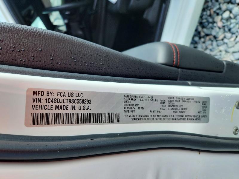 48975646 :رقم المزاد ، 1C4SDJCT9SC558293 vin ، 2025 Dodge Durango مزاد بيع