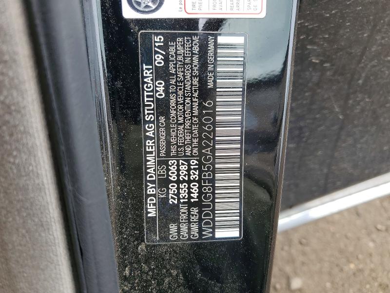 Aukcja sprzedaży 2016 Mercedes-benz S, vin: WDDUG8FB5GA226016, numer aukcji: 50001866
